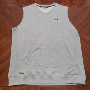 Under Armour Sweater Vest Mens 2XL Gray Storm1 V-Neck Sleeveless Golf Pullover